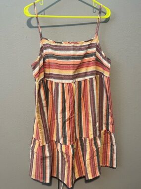 SHEIN Striped Sundress in Orange, Yellow, Cream, Brown